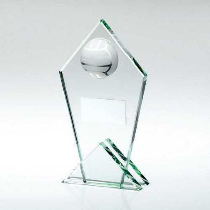Picture of Jade Glass Pointed Plaque With Half Panelled Ball
